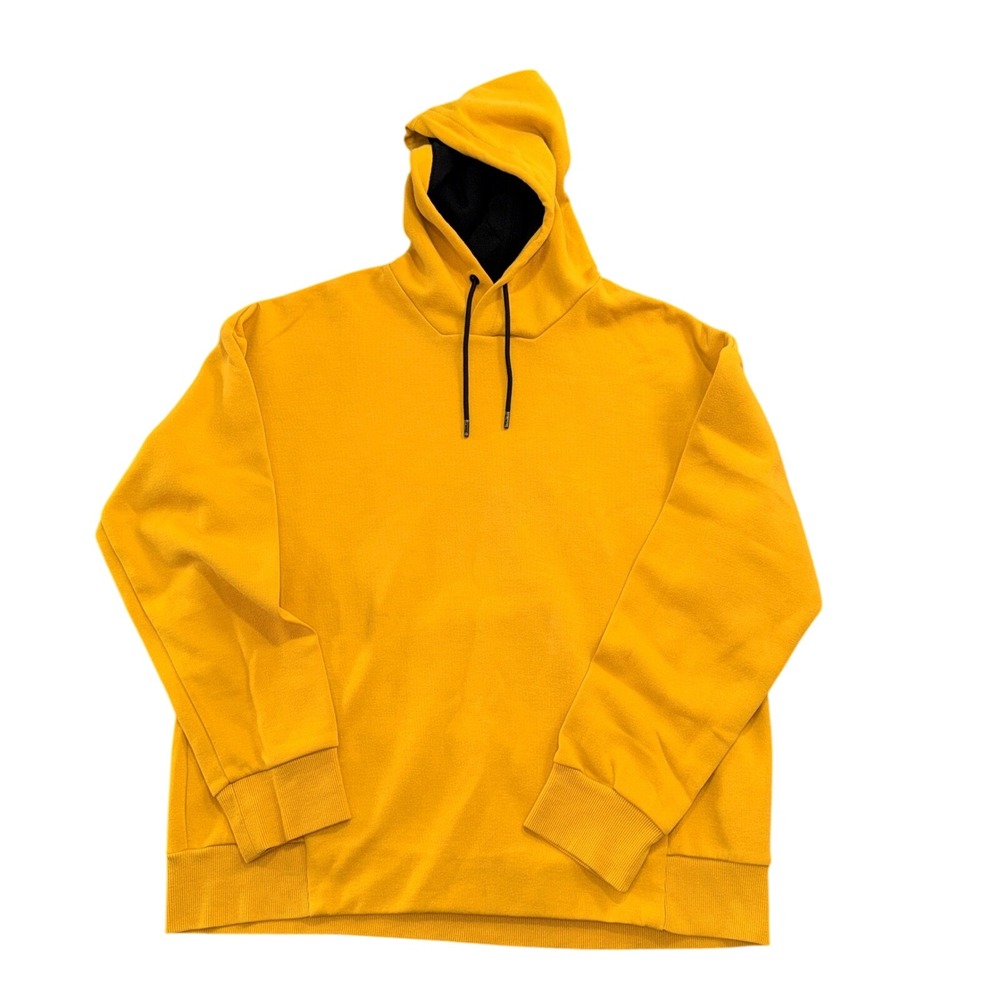 HM Mens Mustard Yellow Pullover Hoodie Sweatshirt Size Medium